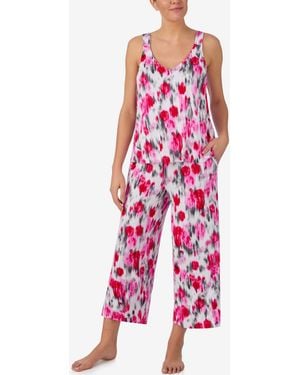 DKNY Sleeveless Tank Top And Crop Pants - Red