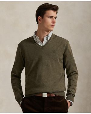 Polo Ralph Lauren Washable Wool V-neck Sweater - Green