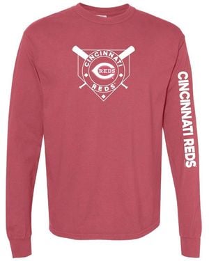 Soft As A Grape Cincinnati S Pigment Dye Long Sleeve T-shirt - Pink