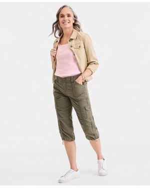 Style & Co. Mid-rise Cargo Capri Pants - Green