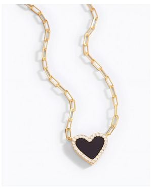 Mint & Lily Dainty Heart Paperclip Necklace - Metallic