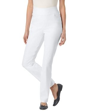 Woman Within Within Flex-fit Pull-on Straight-leg Gap-free Stretch Denim Jeans - White