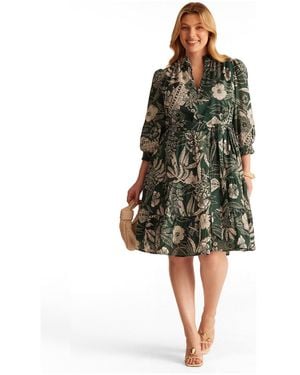Estelle Sea Lily Shirt Dress - Black