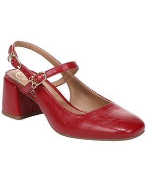 Sam & Libby Grace Block Heel Slingback Mary Jane Pumps - Red