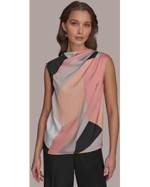 Donna Karan Sleeveless Printed Top - Multicolor