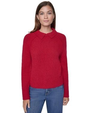 DKNY Petite Pullover Polo Sweater - Red