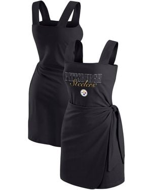 WEAR by Erin Andrews Pittsburgh Steelers Wrap Dress - Black