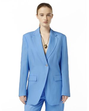 Scotch & Soda Boyfriend Linen Blend Blazer - Blue
