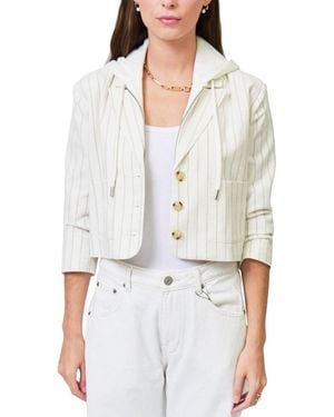 Central Park West Serena Cropped Sleeve Dickey Jacket - White