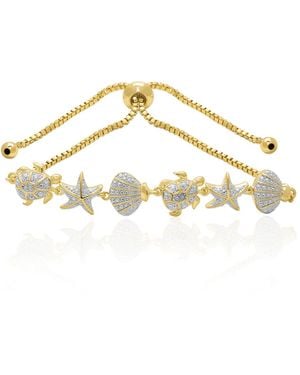 Macy's Diamond Accent 0.005 Ct. T. W. Sealife Adjustable Bolo Bracelet - Metallic