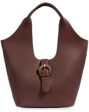 Sam Edelman Lucy Medium Buckle Tote Handbag - Brown