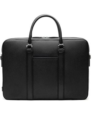 Maverick & Co Manhattan Monochrome Leather Briefcase - Black