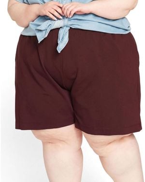 UNIVERSAL STANDARD Plus Size Hayes Pull-on French Terry Relaxed Sweatshorts - Red