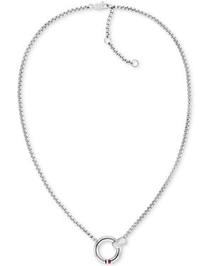 Tommy Hilfiger Circle Pendant Necklace - White