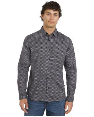 DKNY Chancey Stretch Cotton Poplin Shirt - Gray