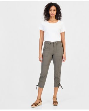 Style & Co. Mid Rise Tie-hem Ankle Pants - Natural