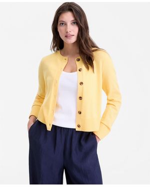 On 34th Cropped Crewneck Cardigan - Blue