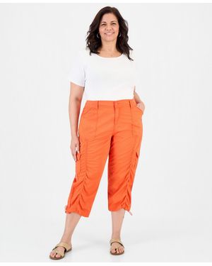 Style & Co. Plus Size Cargo Capri Pants - Orange