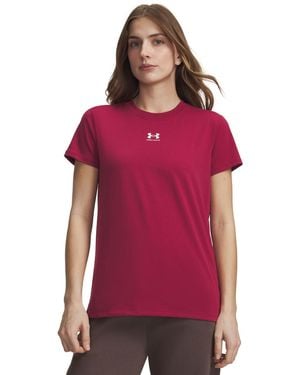 Under Armour Rival Core Short Sleeve Crew Neck - Red