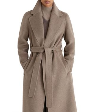 Reiss Thea Wool-blend Double-breasted Blind-seam Coat - Brown