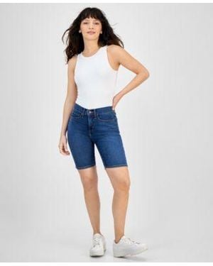 Levi's Mid Rise Shaping Bermuda Shorts - Blue
