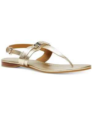 COACH Caterine Logo Hardware Flat Sandals - Metallic
