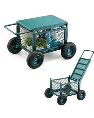 SUGIFT Sugfit Heavy-duty Metal Rolling Garden Cart - Green