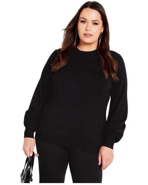 Avenue Plus Size Peyton Sweater - Black