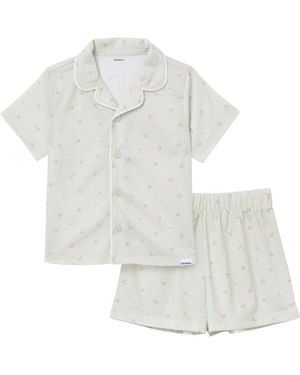 Gerber Toddler Girls 2-piece Button Up Pajama Shorts Set - White