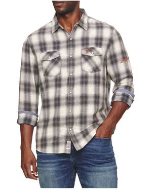 Flag & Anthem Flag Anthem Dierks Bentley Texas Longhorns Alma Vintage Long Sleeve Button-up Flannel Shirt - Gray