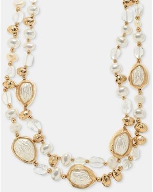 Lonna & Lilly Beaded 28" Adjustable Layered Necklace - Metallic