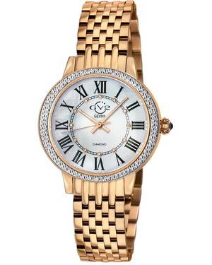 Gevril Gv2 Astor Iii Swiss Quartz Ip Rose Stainless Steel Bracelet Diamond Watch - Metallic