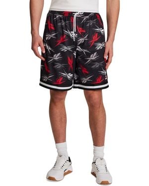 Reebok Basketball Printed Mesh Shorts - Red