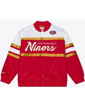 Mitchell & Ness San Francisco 49ers Head Coach Lightweight Full-snap Satin Jacket - Red