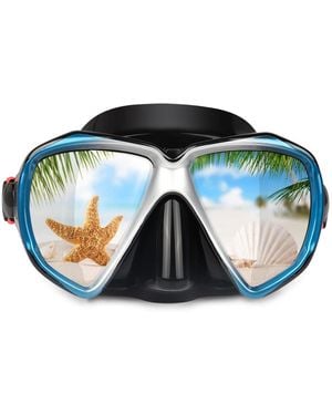 Gnuadz Snorkel Mask Panoramic Hd Anti-fog Tempered Glass - Blue