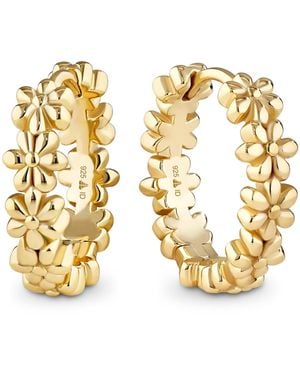 DEVATA Daisy Flower Hoop Earrings - Metallic
