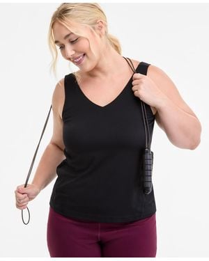 ID Ideology Plus Size Studio V-neck Tank Top - Black