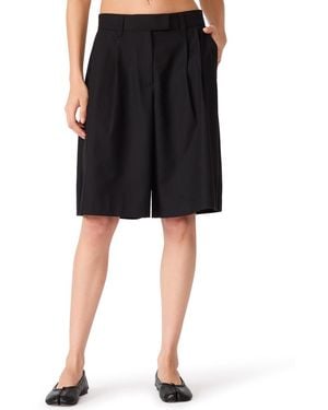 Steve Madden Mickey baggy Pleated Bermuda Shorts - Black