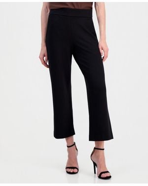 Anne Klein Wide-leg Cropped Pull-on Pants - Black