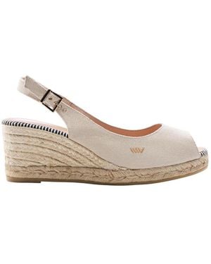 VISCATA Gavina Canvas Espadrille Sandal Wedges - White