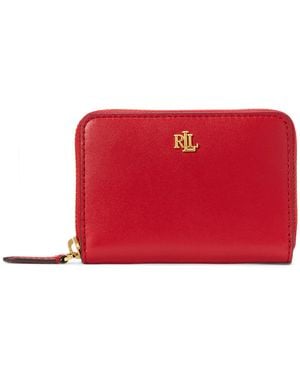 Ralph Lauren Full-grain Leather Small Zip Continental Wallet - Red