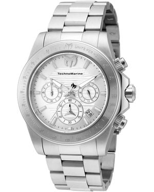 TechnoMarine Tm-219000 Manta Quartz Chronograph White Dial Watch - Gray