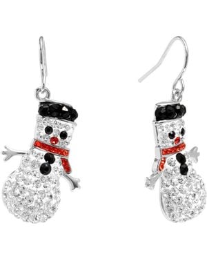 Macy's Crystal -tone Snowman Earrings - Metallic