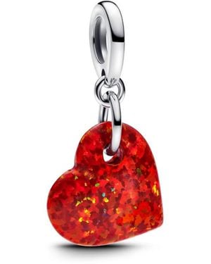 PANDORA Opalescent Red Heart Dangle Charms