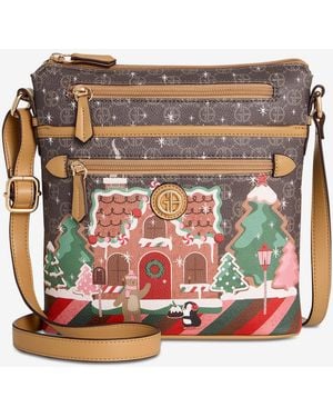 Giani Bernini Gingerbread Bears North South Crossbody Bag - Multicolor
