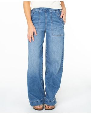 Roxy Sea Plume Fixed Waist Denim Mid-rise Jeans - Blue