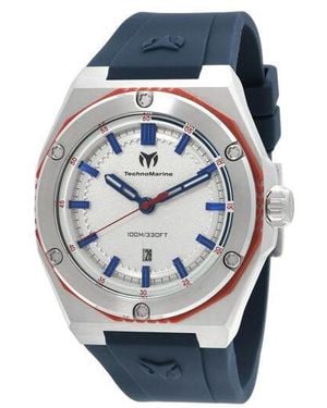 TechnoMarine Tm-416091 Quartz 3 Hand Silver Dial Watch - Black