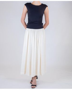 Taylor Two-toned Drop Waist Crewneck Dress - Blue