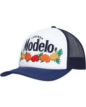 Lids Modelo Beer Floral Foam Trucker Adjustable Hat - Blue