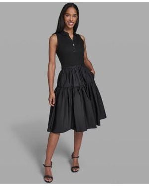 chinese dress ladies Karl Lagerfeld Knitted Dress Female Black Logo Print Size M